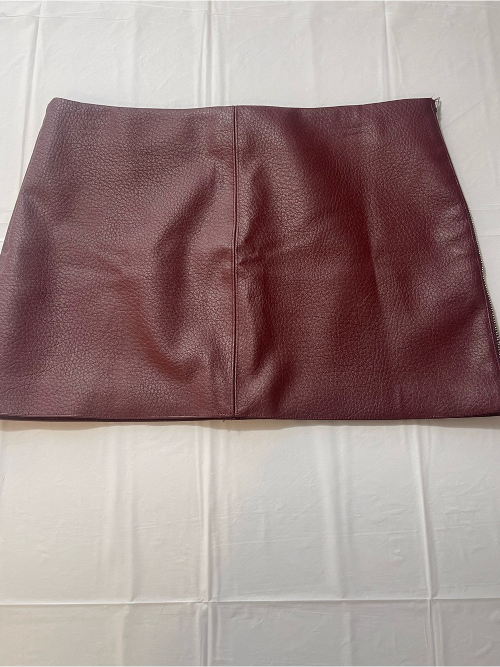 Wine Faux Leather Mini Skirt